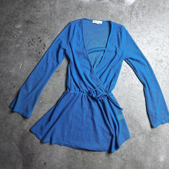 Francesca's Collections Other - Stylish Blue Wrap Top - Perfect for Layering